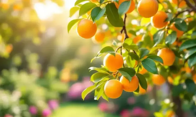 Un abricotier chargé de fruits mûrs sous le soleil. Combien de temps pour avoir des fruits ? Souvent 3 à 5 ans après la plantation.