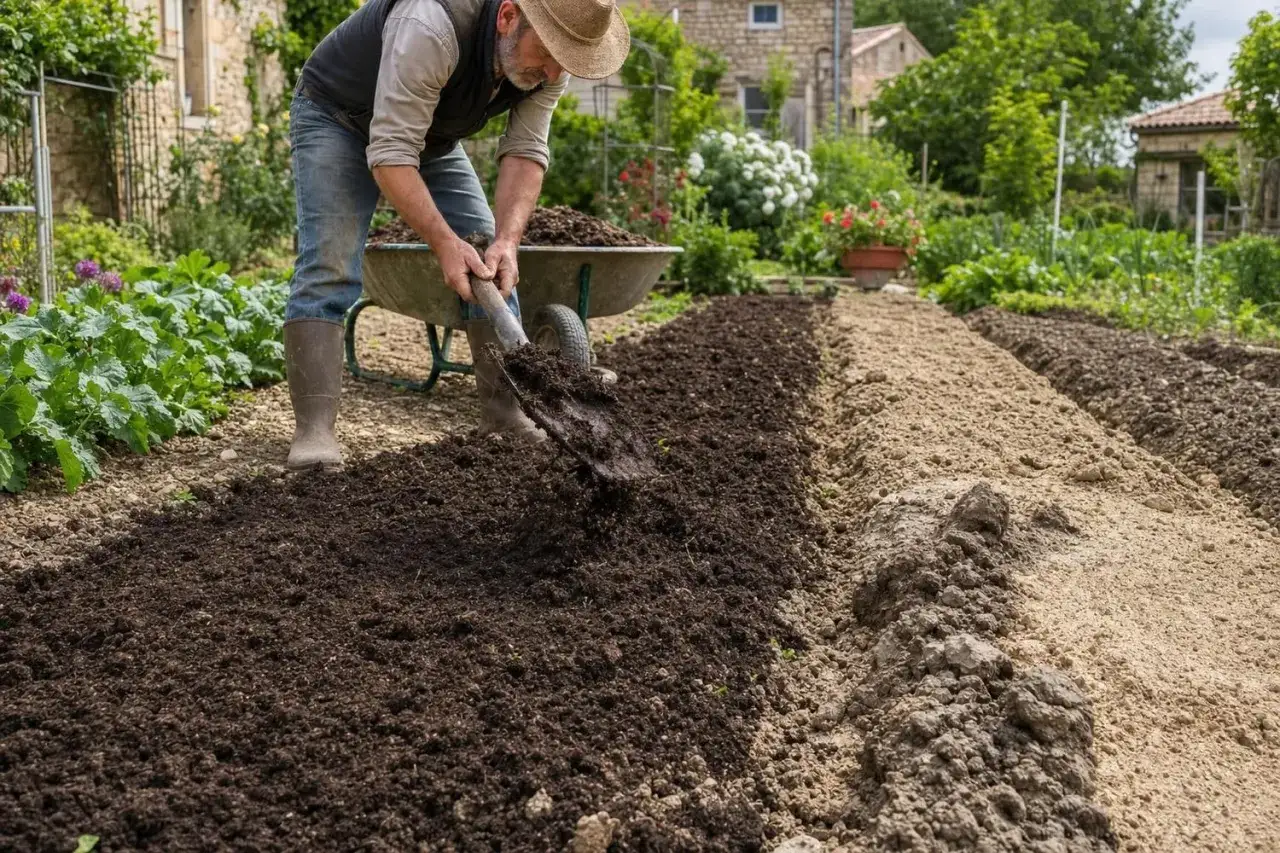 Un jardinier expérimenté enrichit son potager. Il sait quand mettre du fumier dans le jardin pour des récoltes abondantes.